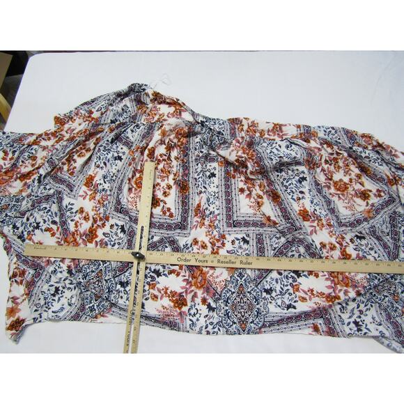 Hayden Rayon White Floral Tunic Wrap Top size 3XL Batwing Boho Colorful Classic - Picture 7 of 8